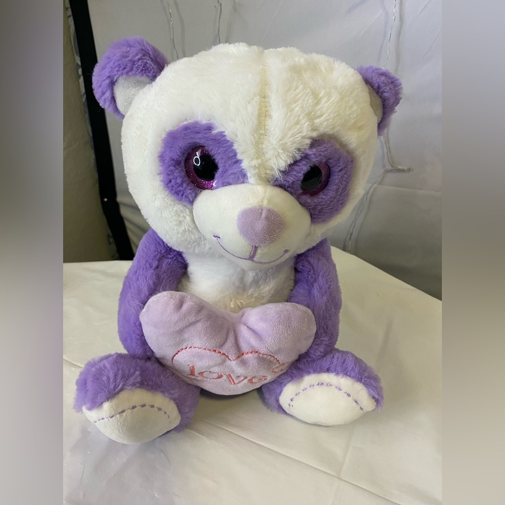 Purple and White Plush Panda Toy